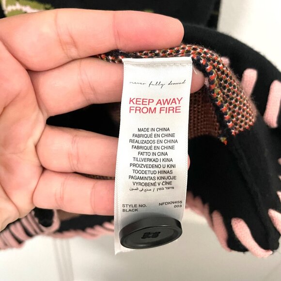 NWOT Never Fully Dressed Havana Balloon Sleeve Cardigan Black Tropical Size M - Picture 4 of 7